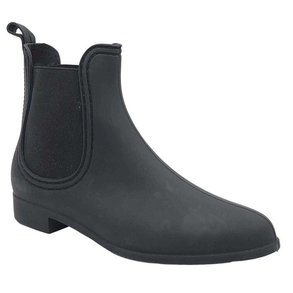 JC Play Women Forecast Waterproof Chelsea Rain Boots Size US 10 Black PVC